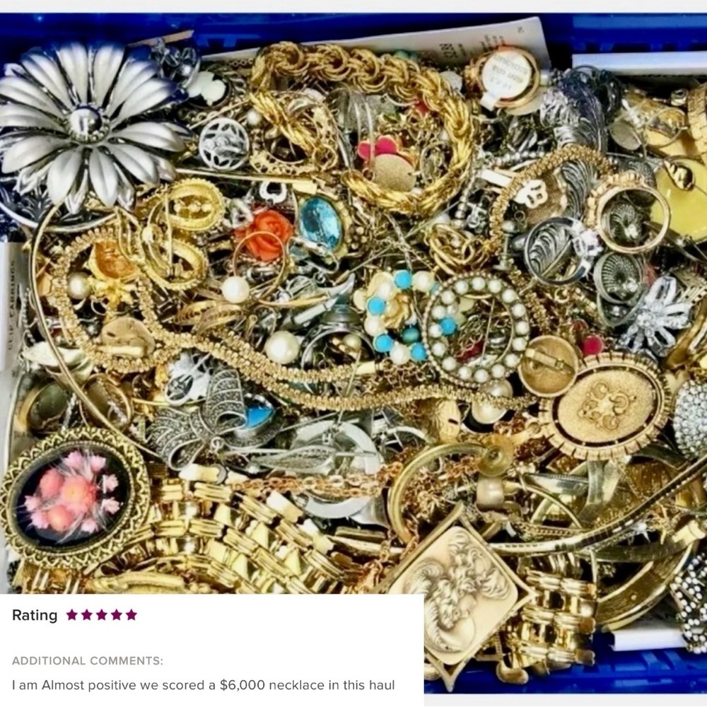 2 LBs Big Estate Sale jewelry lot~Mostly wearable gold silver pearls rhinestones
